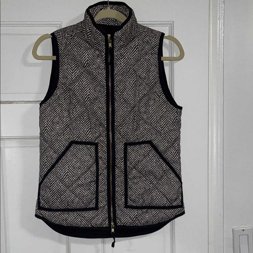 J crew brown black Vest
